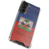 Haiti Flag Dark Wood Galaxy S21 FE Clear Case